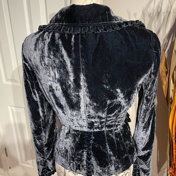 Vintage y2k Velvet Whimsgoth Fit Flare Ruffle Victorian Steampunk Costume Rave - Picture 4 of 6